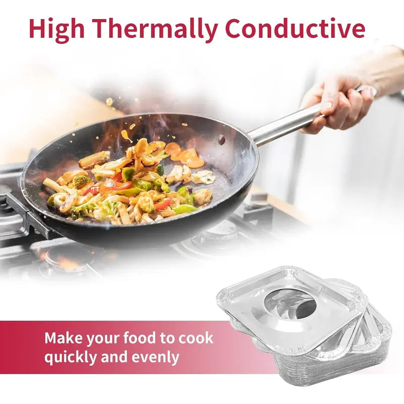 Aluminum Foil Gas Stove Burner Covers — Thickened Square Aluminum Foil Pads