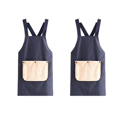 Apron with Detachable Towel and Pockets,Cross-Back Design, Waterproof Lightweight Fabric