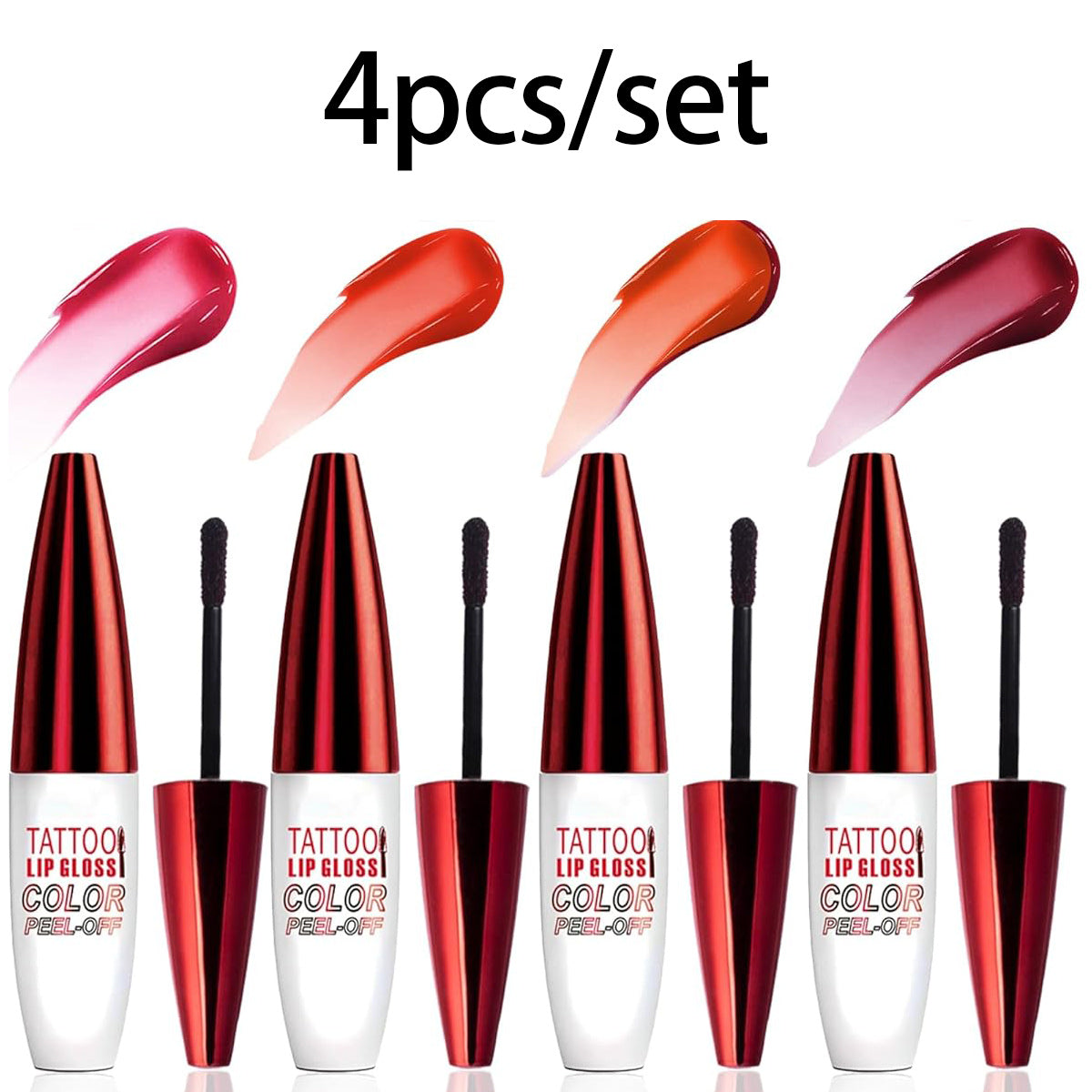 4 PCS Peel Off Lip Stain Tattoo Lip Gloss