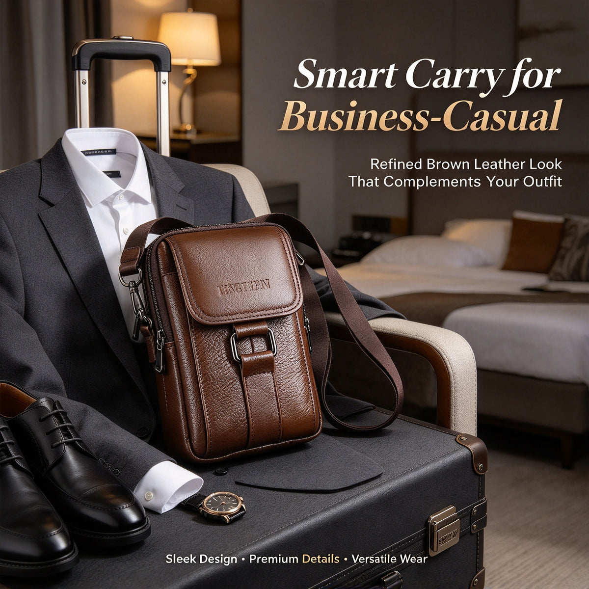 Genuine Leather Crossbody Bag, Messenger Bag Cell Phone Purse
