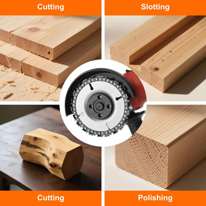 3PCS 4" Wood Carving Chain Disc Set | 22-Tooth Grinder Saw Tool for 4" & 4-1/2"