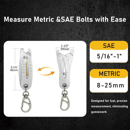 Portable Precise Thread Size Checker Lightweight Keychain