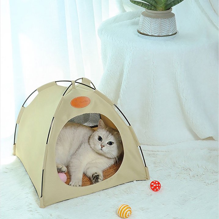 Matoen Small Medium Pet House Dog Cage Folding Outdoor Cat Bed Pad