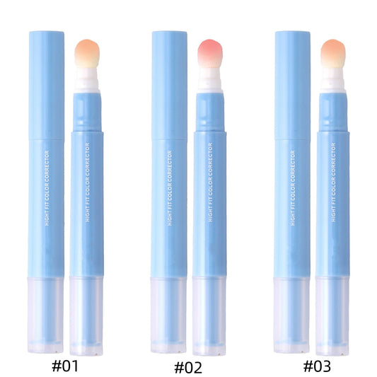3Pcs Concealer Pen, Color Corretor Liquid With Sponge Head, Stay Long Lasting