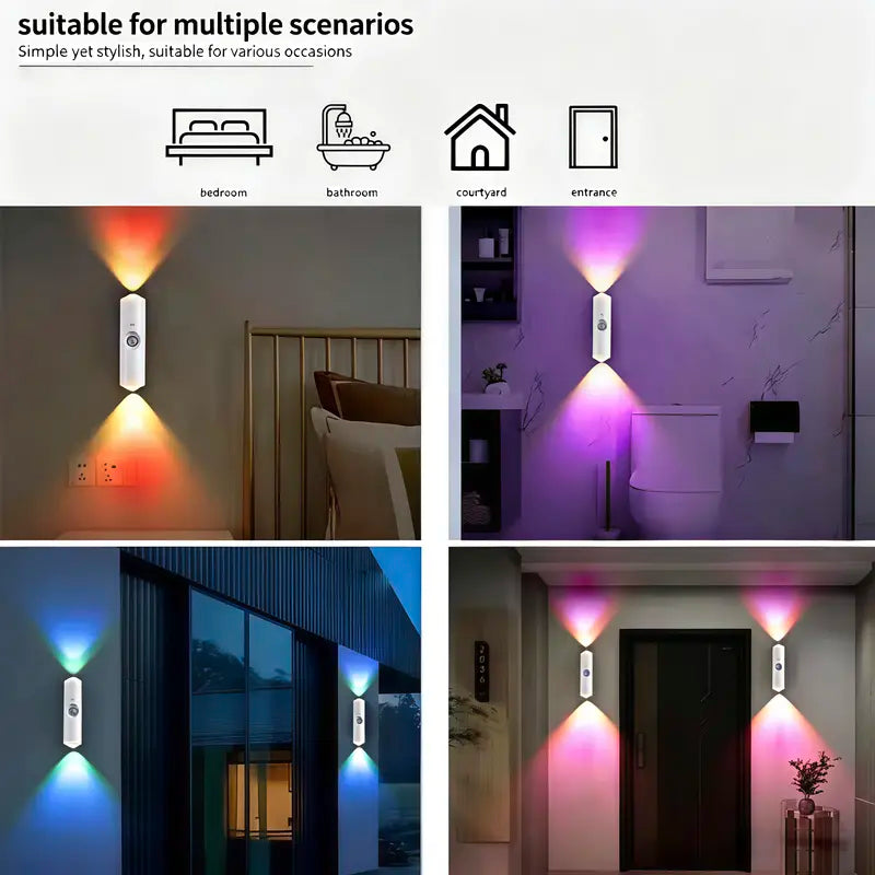 Rechargeable RGB Wall Lights with Motion Sensor Long Battery Life