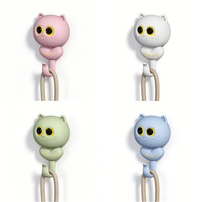 4 Pcs No-drilling Winking Cat Strong Adhesive Hook