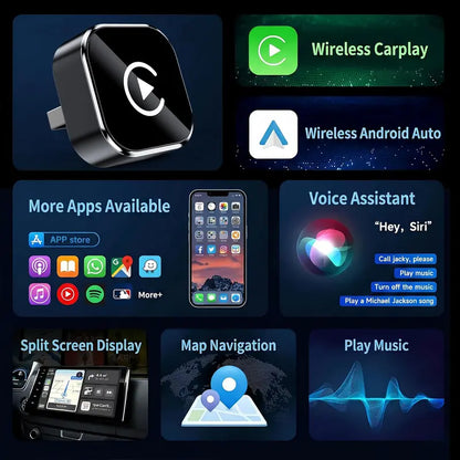 Wireless CarPlay Adapter - iPhone & Android Compatible with Quick connection