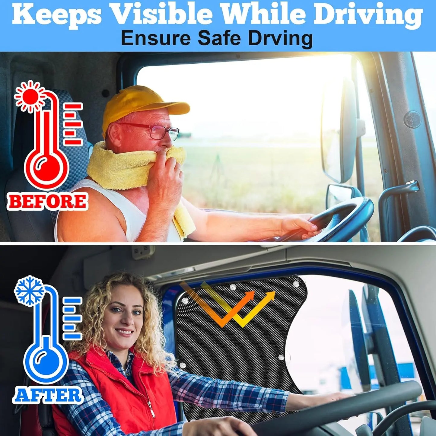 UV Protective Car Side Window Sunshade with Suction Cup