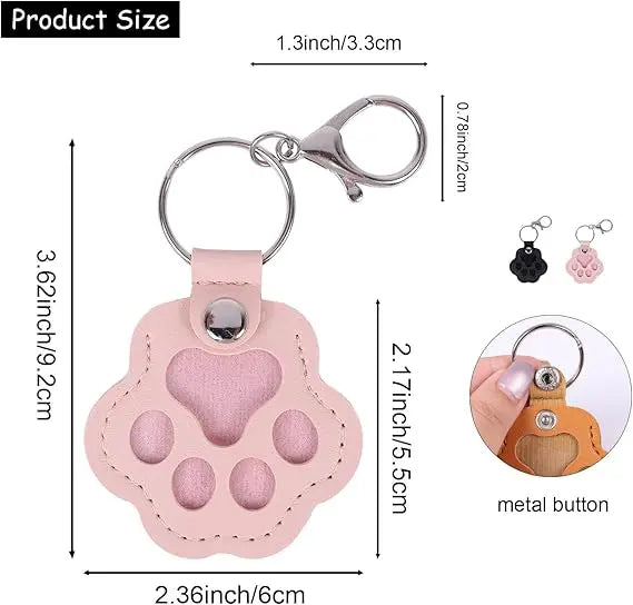 5 Pcs Pet Hair Keepsake Keyring Cute Leather Paw