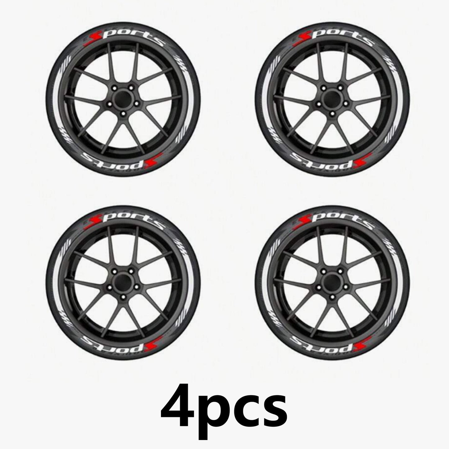 4 Pcs/Set Car Motorcycle Tire Decoration Stickers