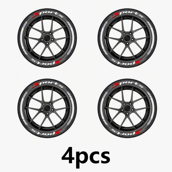 4 Pcs/Set Car Motorcycle Tire Decoration Stickers