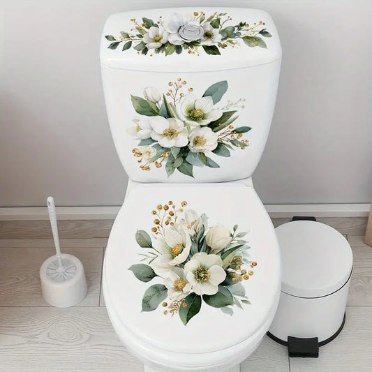 3 Pack Bathroom Toilet Sticker Set, PVC Self-Adhesive Decorative Decals