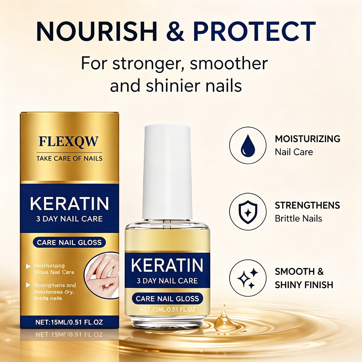 Keratin & Amino Acid Nail Strengthening Oil, Fast Hydration & Repair Treatment for Nail