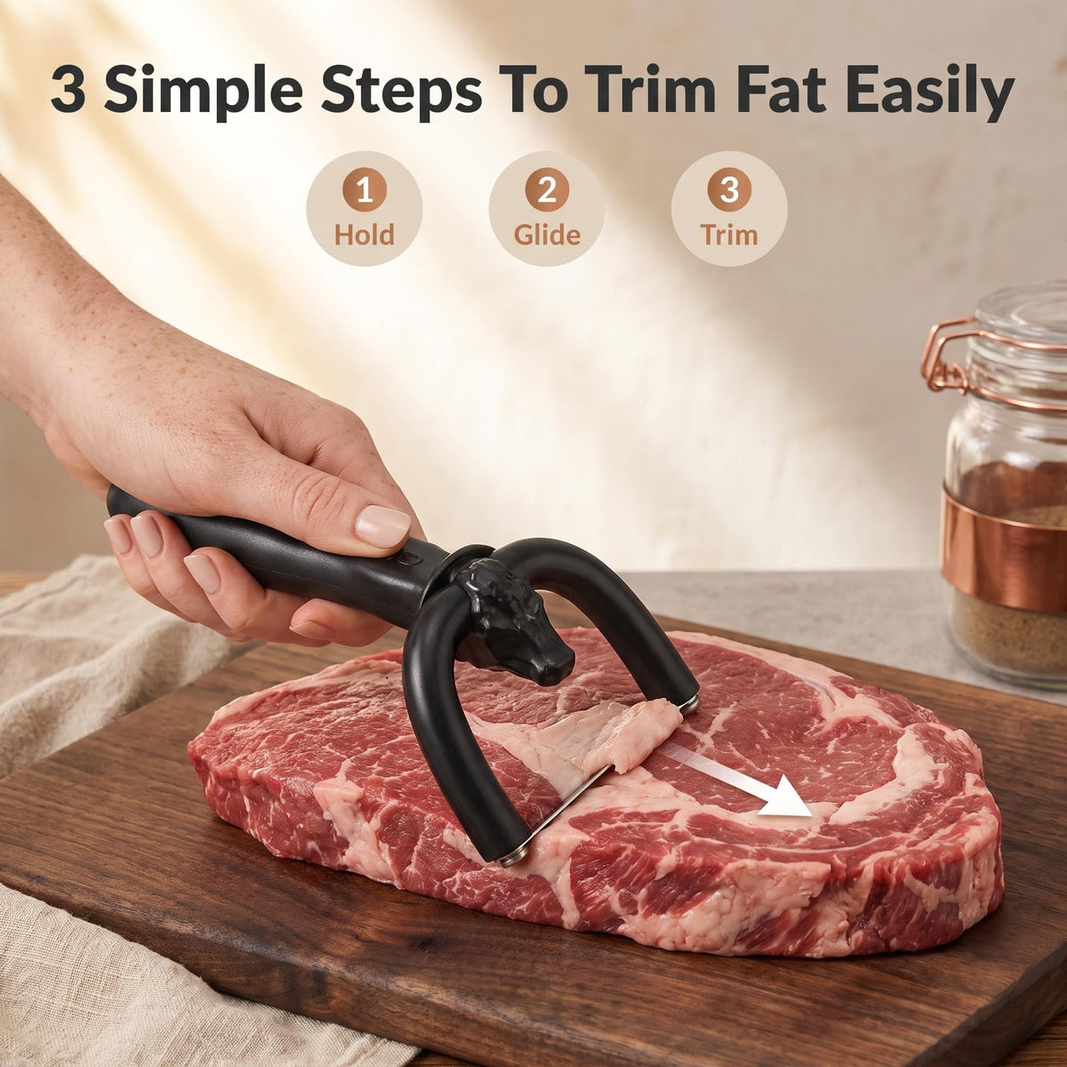 Handheld Fat Trimmer for Beef & Pork,Handheld Meat Cutter and Fat Trimmer