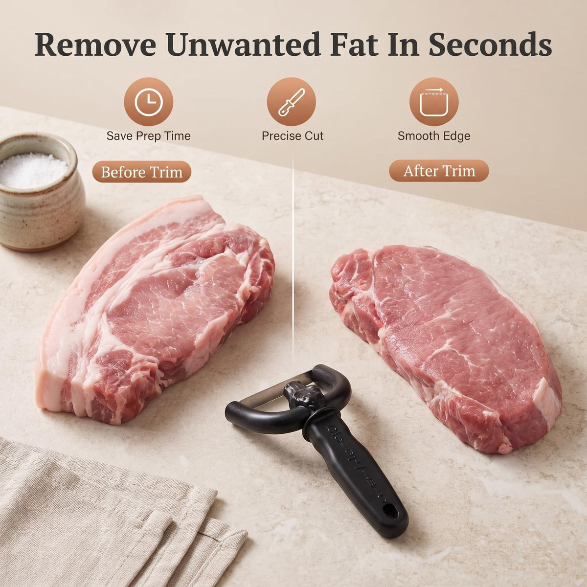 Handheld Fat Trimmer for Beef & Pork,Handheld Meat Cutter and Fat Trimmer