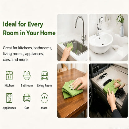 20 Pcs Tearable Plush Cleaning Cloth Roll, Reusable 10 * 10in Absorbent Fast Drying Wet Dry Use Lint-Free Cleaning Rags