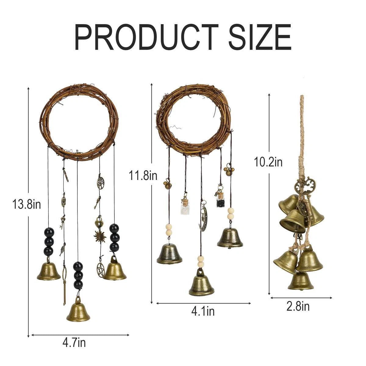 Witch Bell Wind Chime Hanging Witch Bells Protection Door Hangers for Good Luck