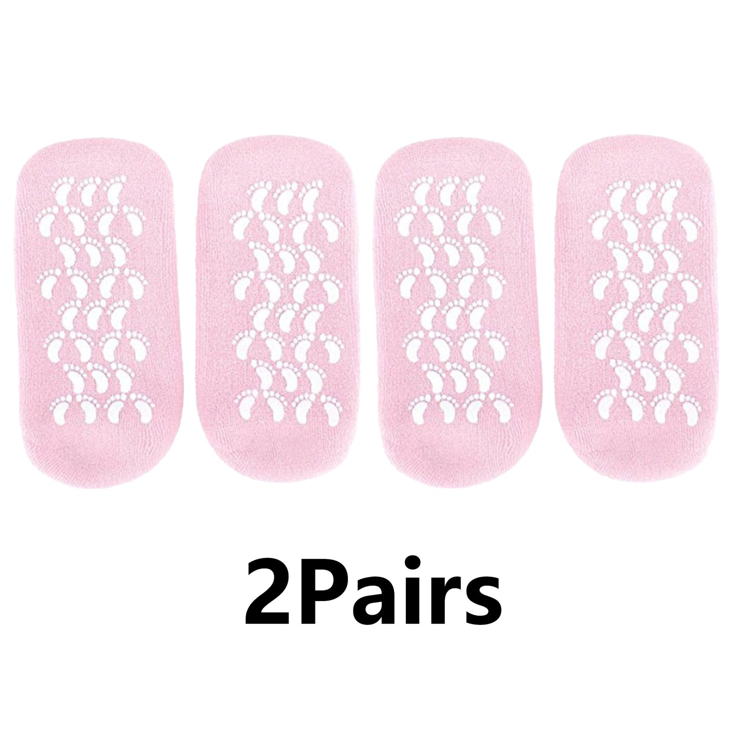 2 Pairs Cotton Gel Sleeves for Repairing Softening Dry Cracked Feet Skins