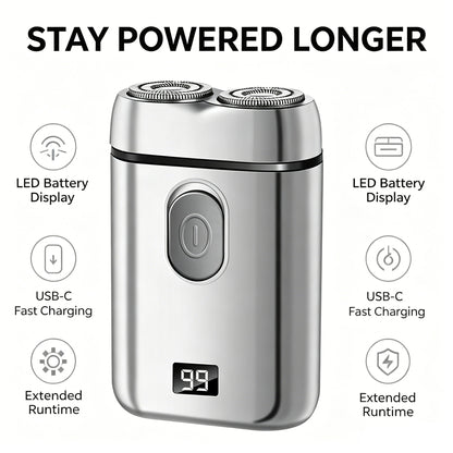 USB Rechargeable Dual-Head Electric Waterproof Shaver