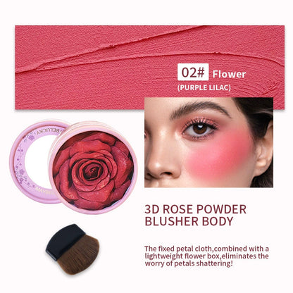 3D Rose Petal Blush Highlights Natural Makeup