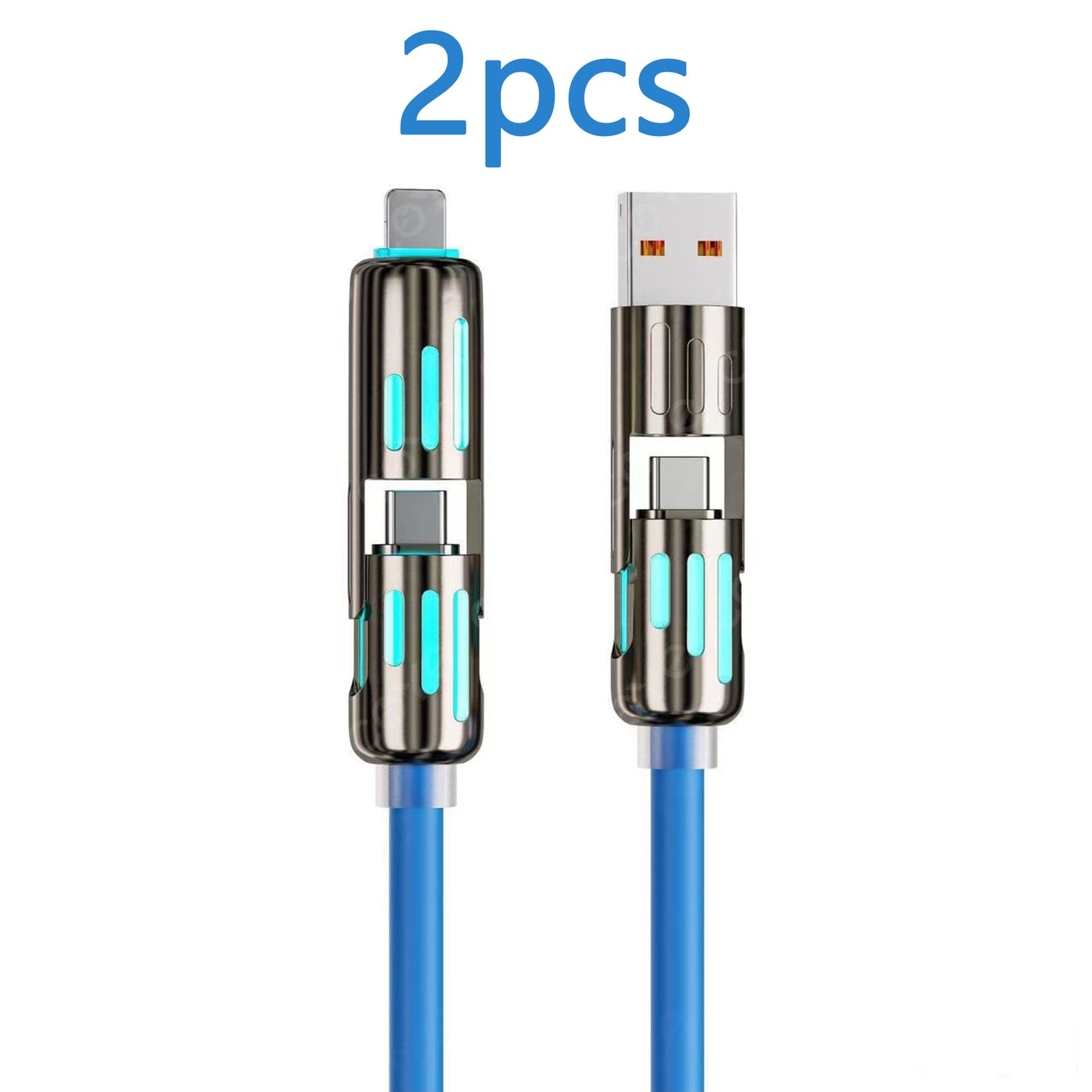 240W 4 in 1 Charging Cable 3.3 FT Chubby with Light