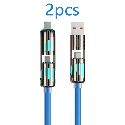 240W 4 in 1 Charging Cable 3.3 FT Chubby with Light