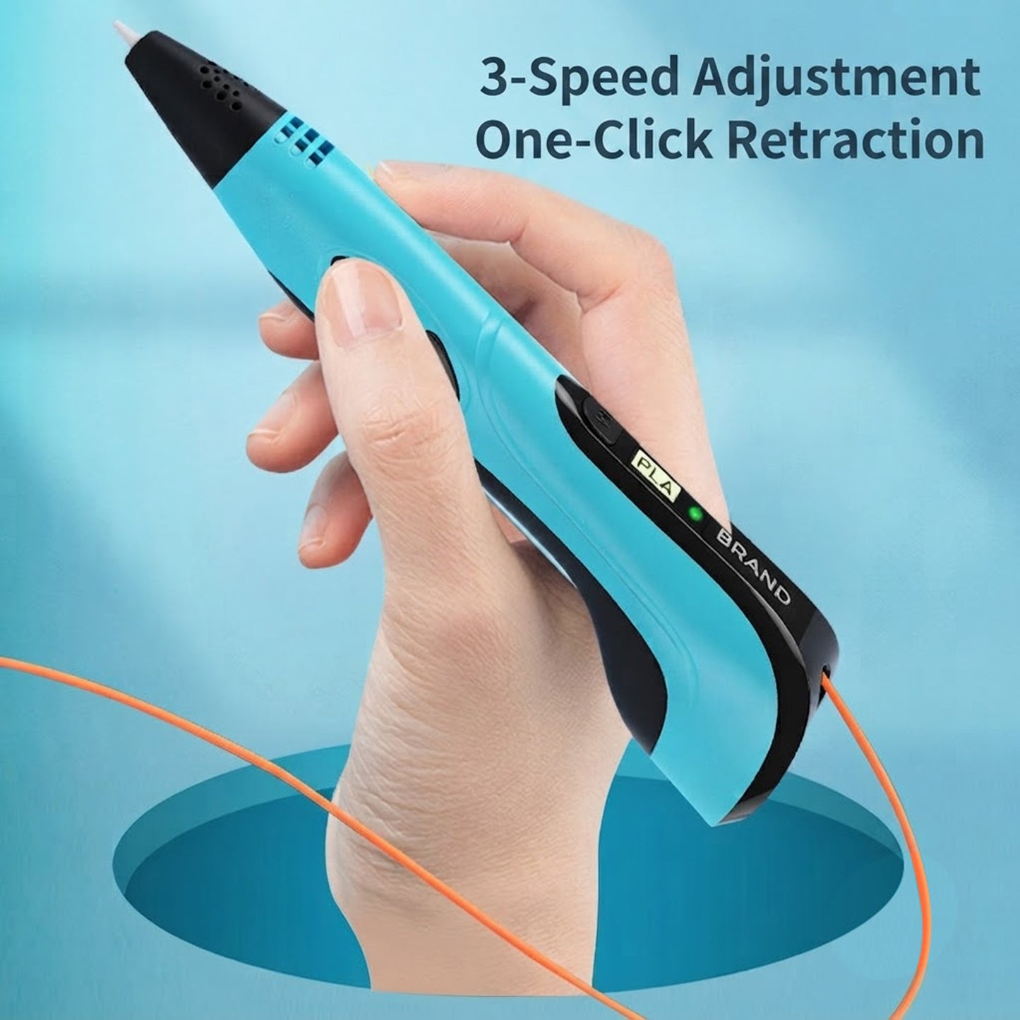 3D Printing Pen Set with Display - Includes 3 Starter Colors of PLA Filament, Stencil Book