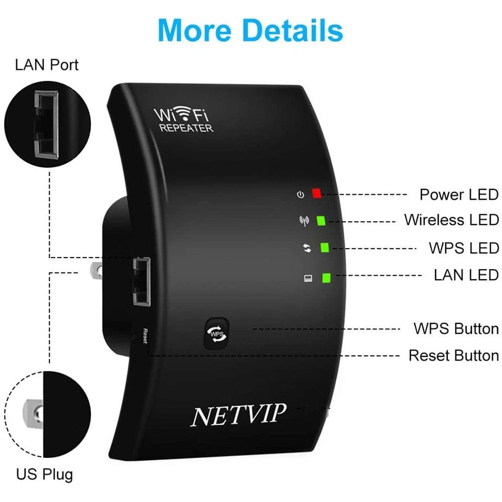 US-Plug Wireless Signal Booster Mobile Wifi Extender Cell Phone Amplifier Repeater