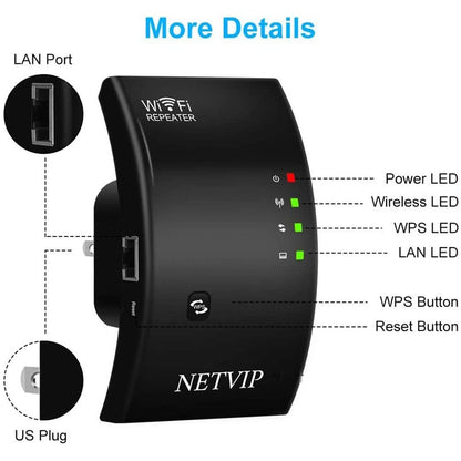 US-Plug Wireless Signal Booster Mobile Wifi Extender Cell Phone Amplifier Repeater