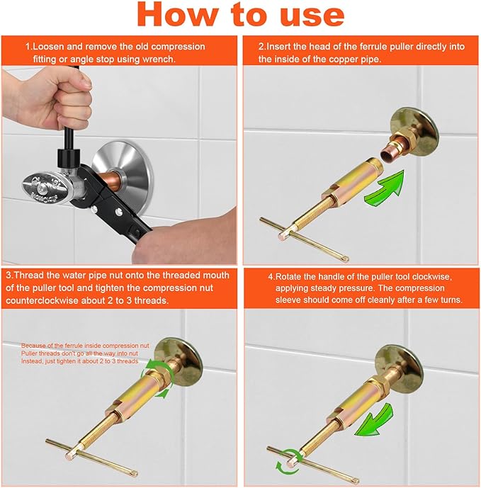 Compression Sleeve Puller Remove Tool Nut & Ferrule of Pipe