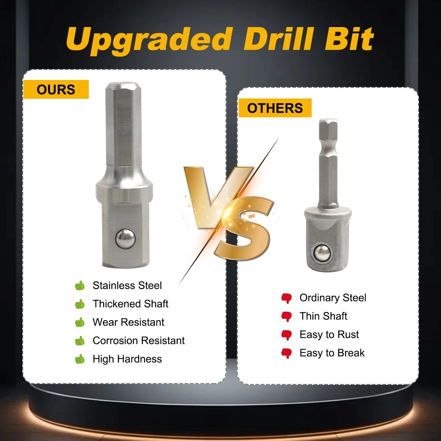 Stainless Steel Trailer Jack Electric Drill Adapter With 1/2 In Socket Bit