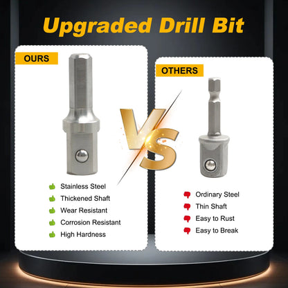 Stainless Steel Trailer Jack Electric Drill Adapter With 1/2 In Socket Bit
