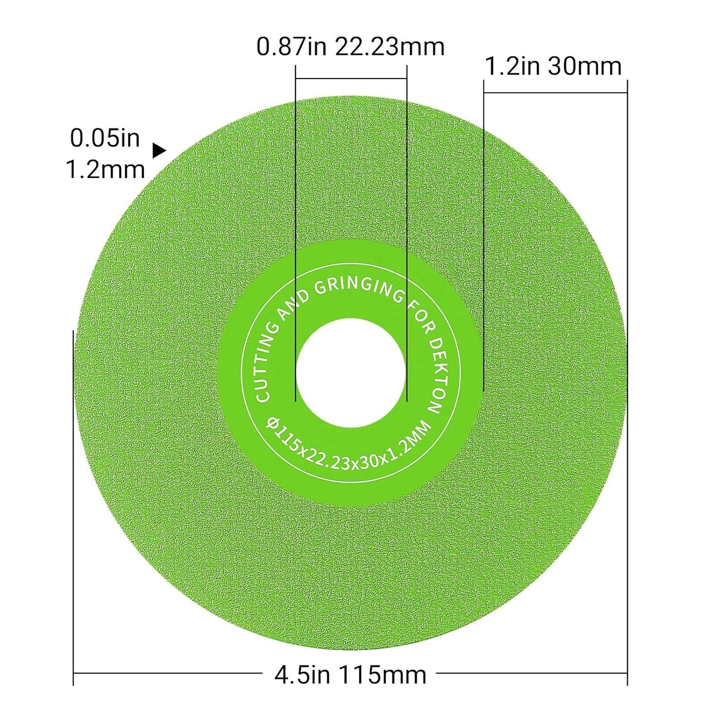 3PCS 4.5"(115 * 22.23Mm) Diamond Grinding & Cutting Discs - Flat Angle Gr