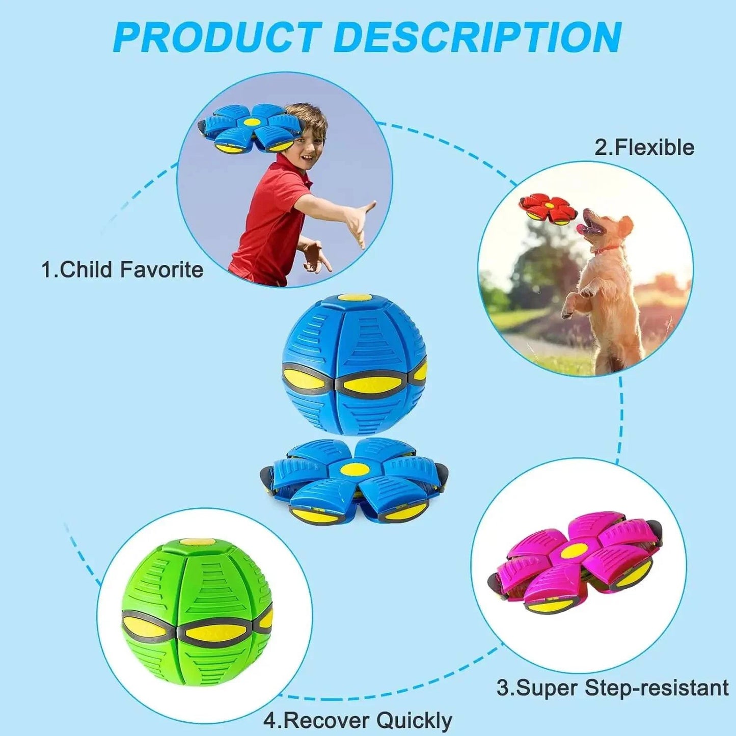 Interactive Magic Flying Saucer Ball Funny Pet Toy Outdoor Dog Training Toy