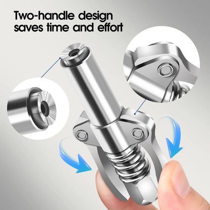 12000 PSI High Pressure Double Handle Quick Release Lock Oil Nozzles for All 1/8" NPT Grease Guns