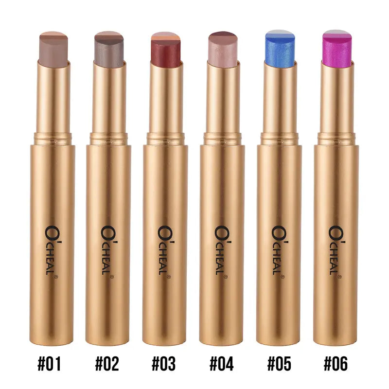 Three-Color Eyeshadow Stick, Fine Shimmer Gradient Contour Highlighter