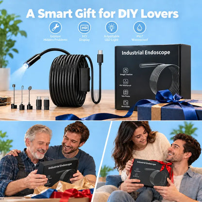 Endoscope Camera with Light, 1920P HD Borescope Tools with 8 Adjustable LED Lights
