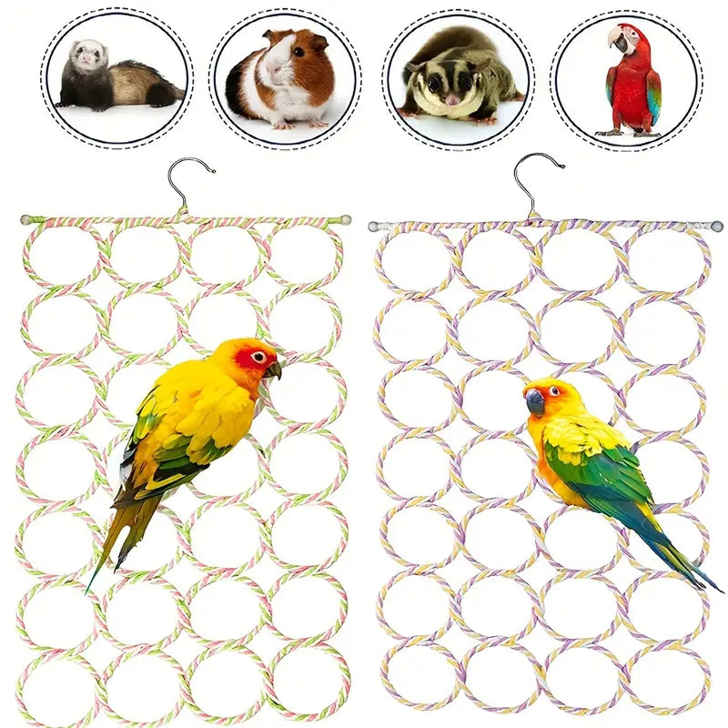Bird Rope Climbing Ladder Parrot Hanging Swing Perch for Parakeets Cockat