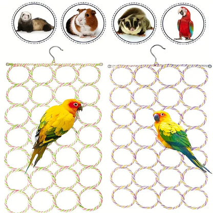 Bird Rope Climbing Ladder Parrot Hanging Swing Perch for Parakeets Cockat