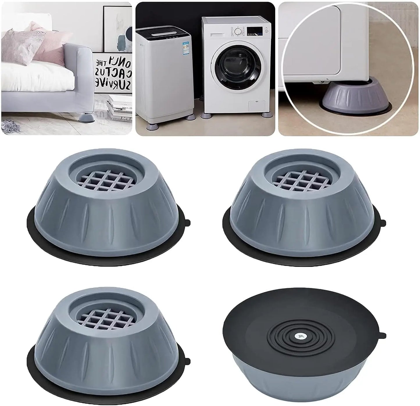 4PCS Anti-Slip & Noise Reduction Washing Machine Foot Pads