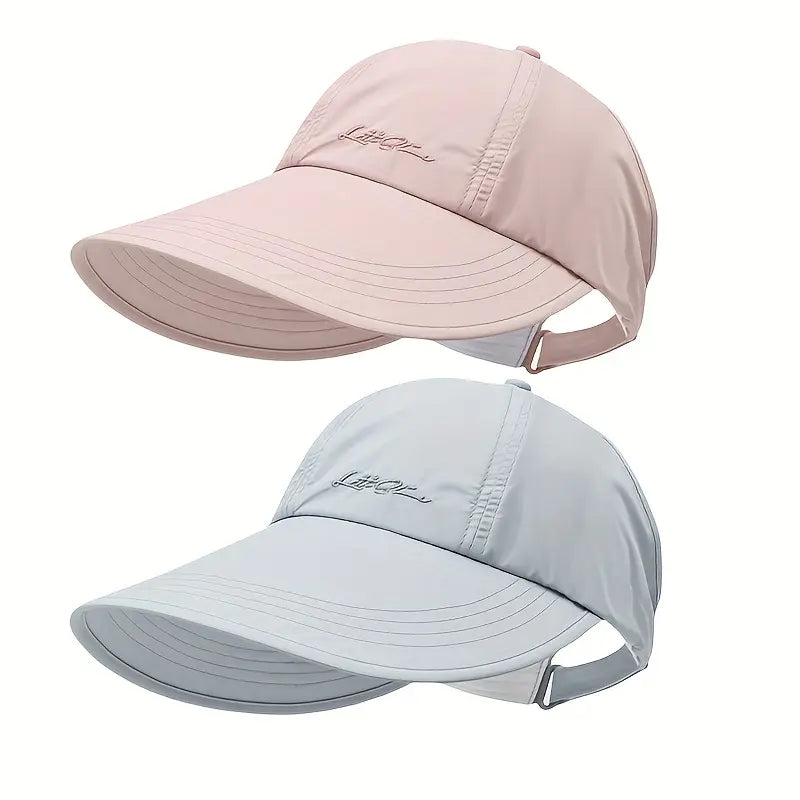 2-Pack UPF Sun Protection Baseball Hat - Lightweight, Adjustable Velcro Closure, Wide Brim Outdoor Sports Hat