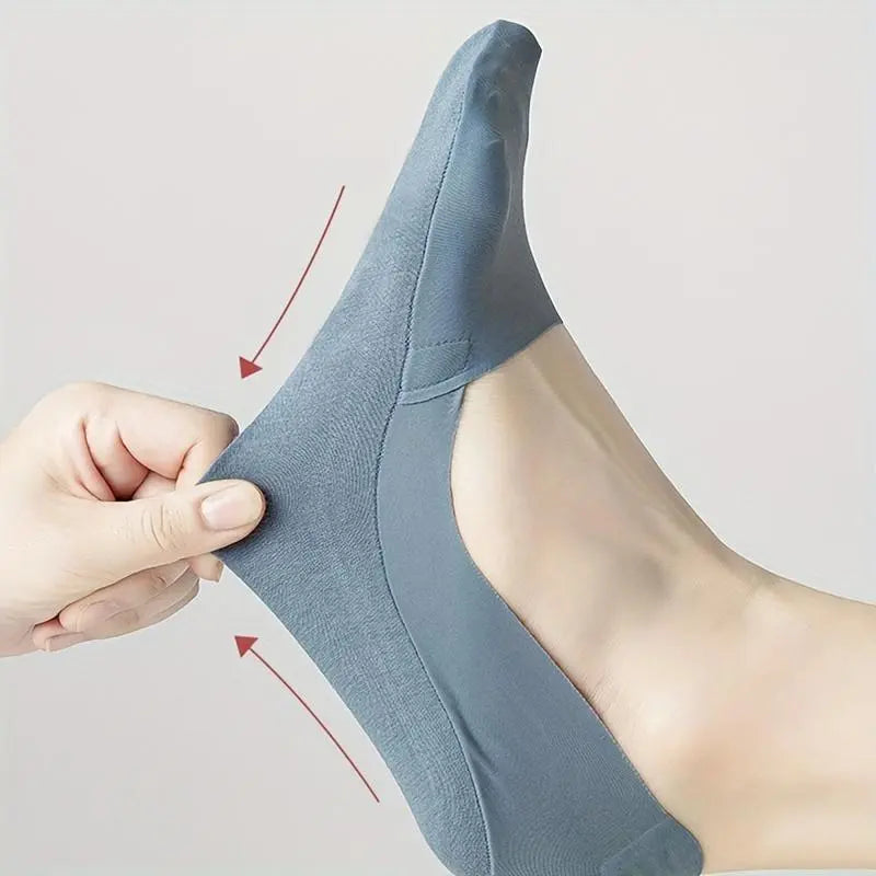 10-Pair Pack Women's Solid-Color Sheer Invisible Socks