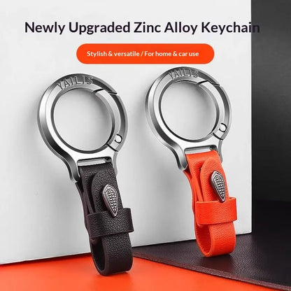 Durable Zinc Alloy Universal Aesthetic Keychain with Leather Strap