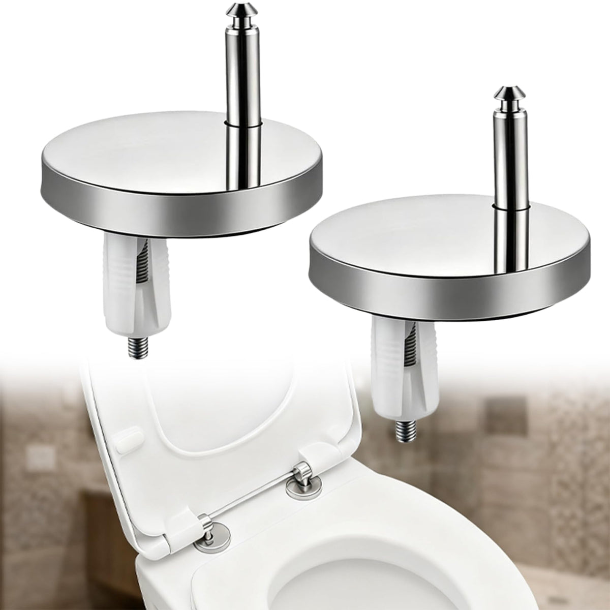 Universal Soft-Close Expansion Bolts for Toilet Seats,2Pcs/set Thickened Stainless Steel