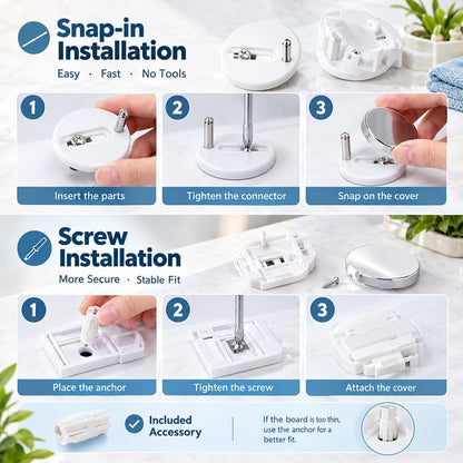 Universal Soft-Close Expansion Bolts for Toilet Seats,2Pcs/set Thickened Stainless Steel