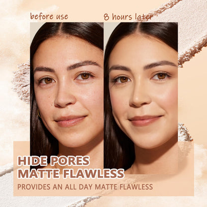 Oil Control Face Pressed Powder,Matte Smooth Flawless Setting Powder Makeup