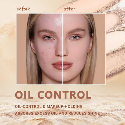 Oil Control Face Pressed Powder,Matte Smooth Flawless Setting Powder Makeup