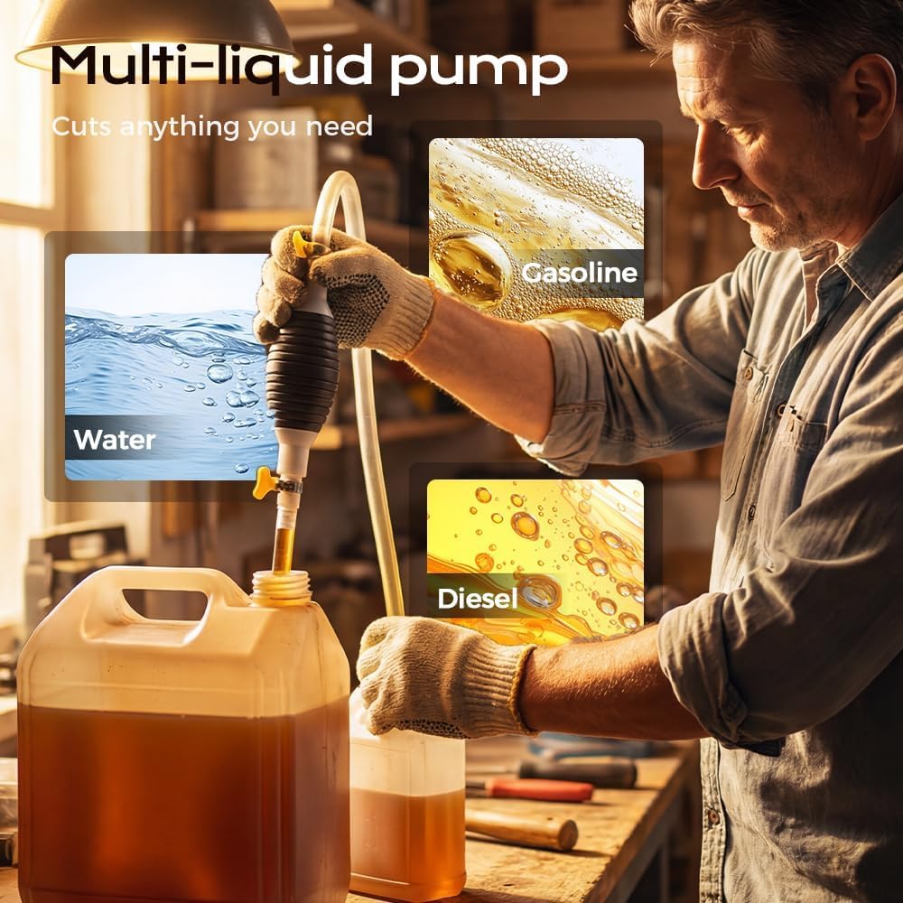 2 in 1 High Flow Manual Oil Pump Dual Flow Hand Siphon Pump with Valve
