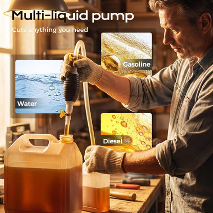 2 in 1 High Flow Manual Oil Pump Dual Flow Hand Siphon Pump with Valve