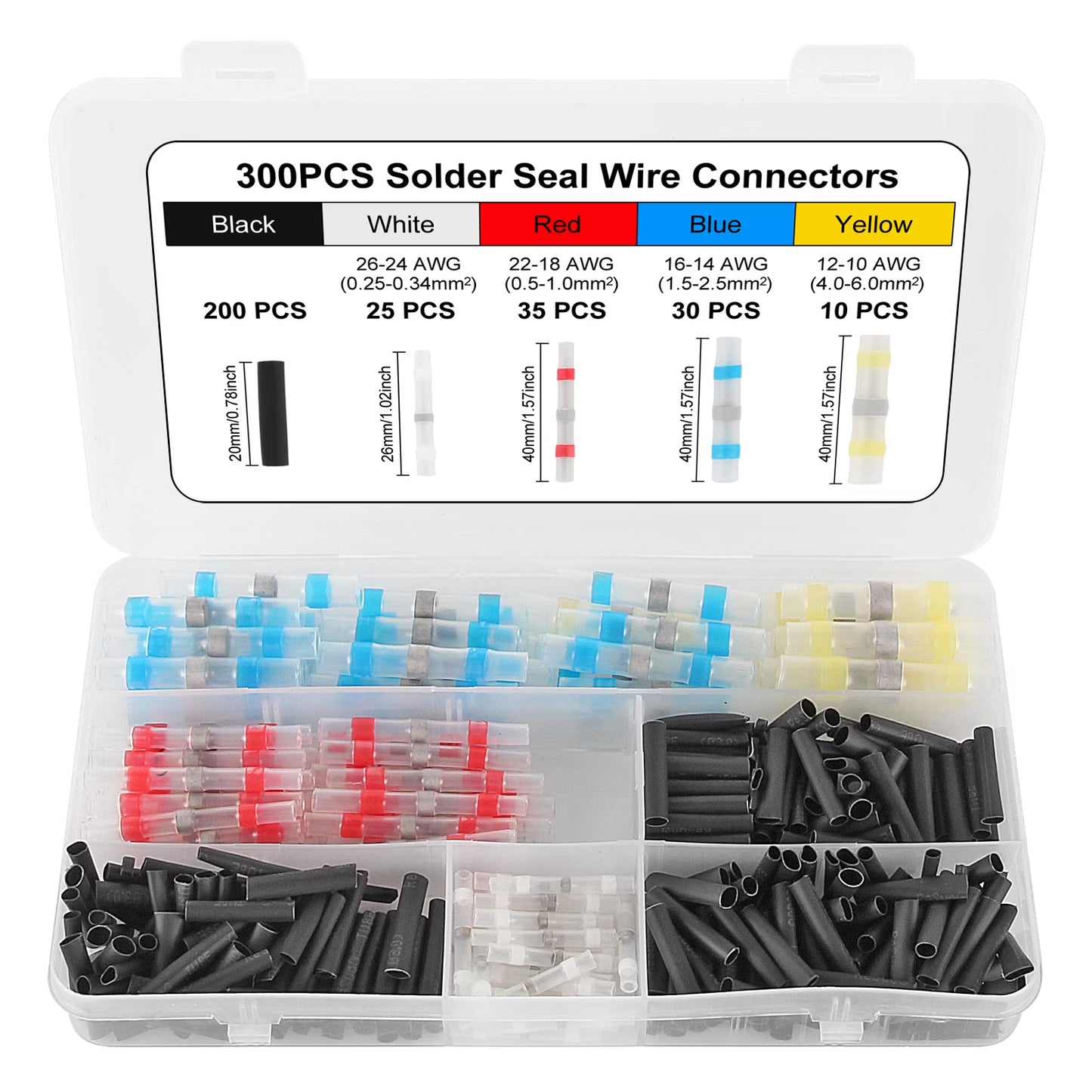 300PCS Heat Shrink Solder Seal Wire Connectors Kit